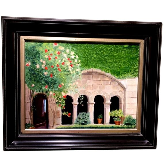 Original Oil Painting Framed & Matted Of Van Gogh's Hospital France By Mary Ples - Picture 1 of 11